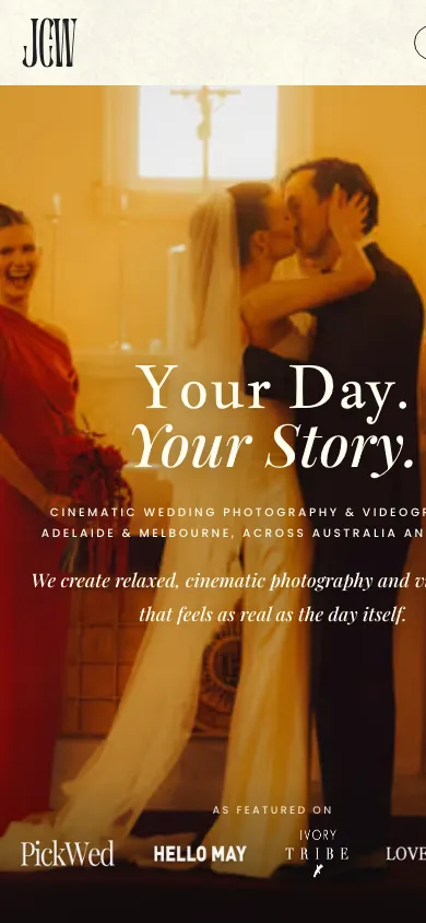 Jay Chubby Wedding website on a phone