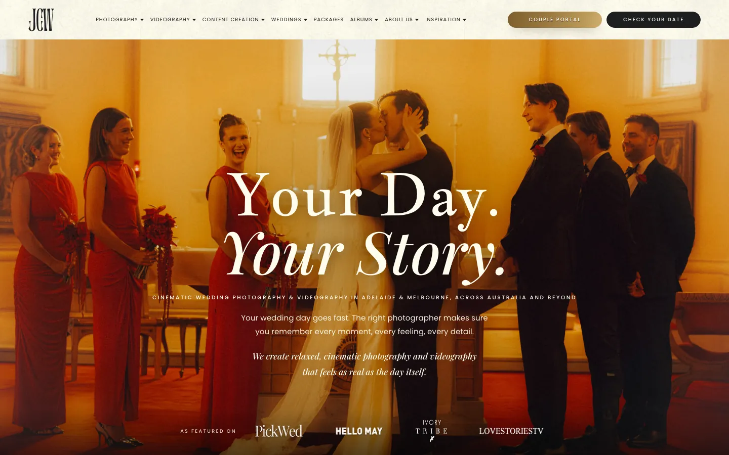 Jay Chubby Wedding website home page